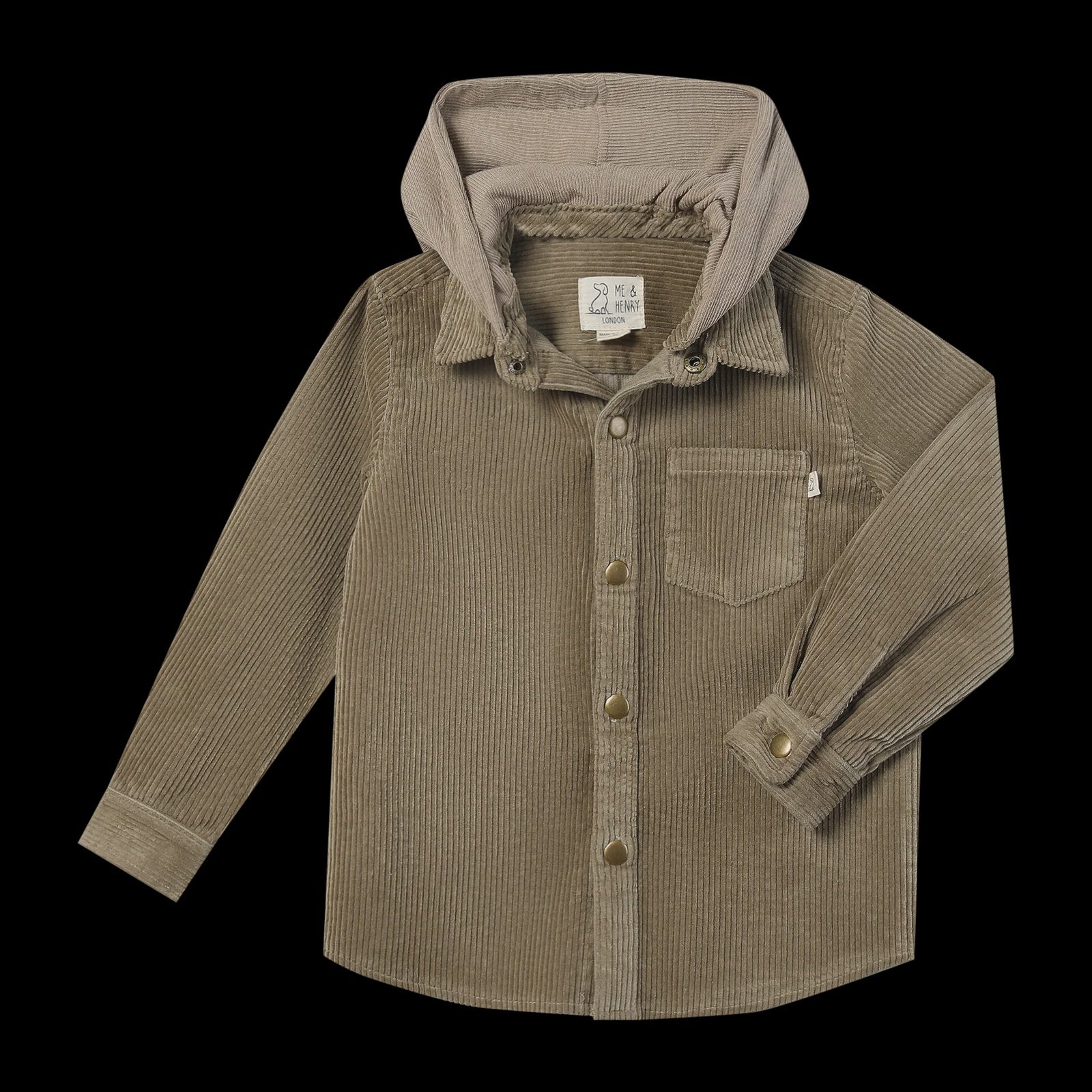 Hooded shirt beige cord