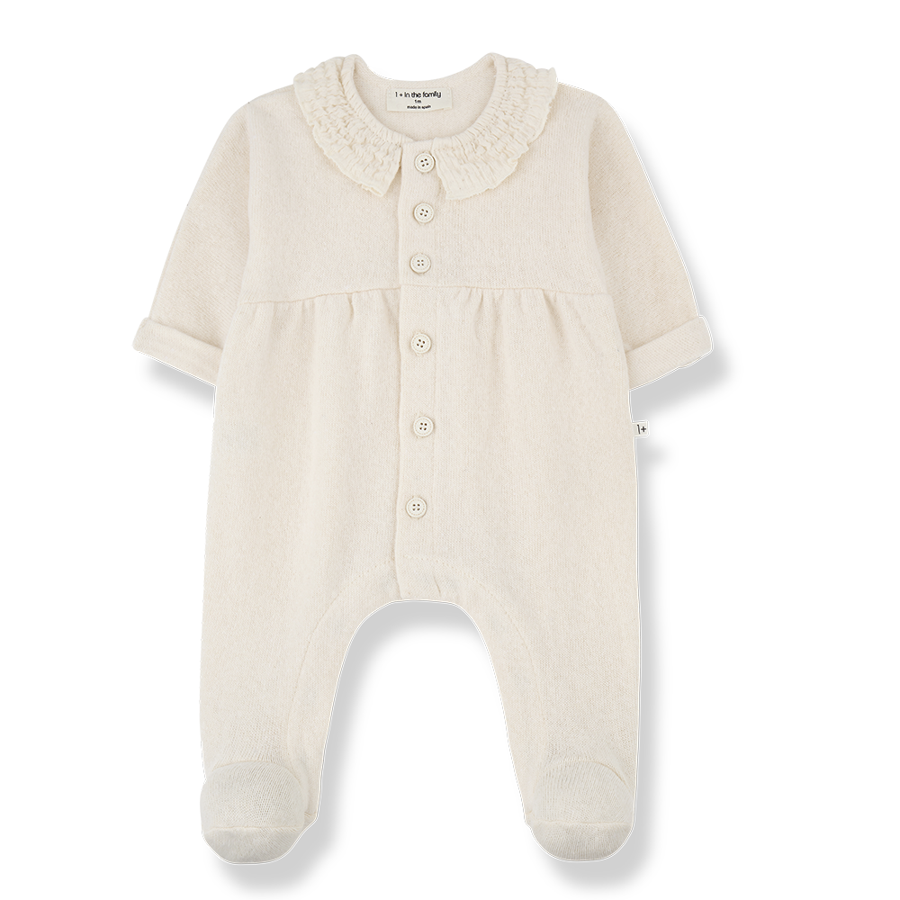 Helen Jumpsuit with Feet - Ecru