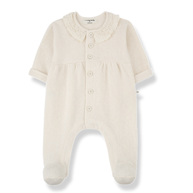 Helen Jumpsuit with Feet - Ecru