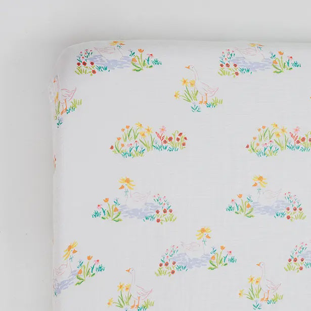 Garden Goose Crib Sheet
