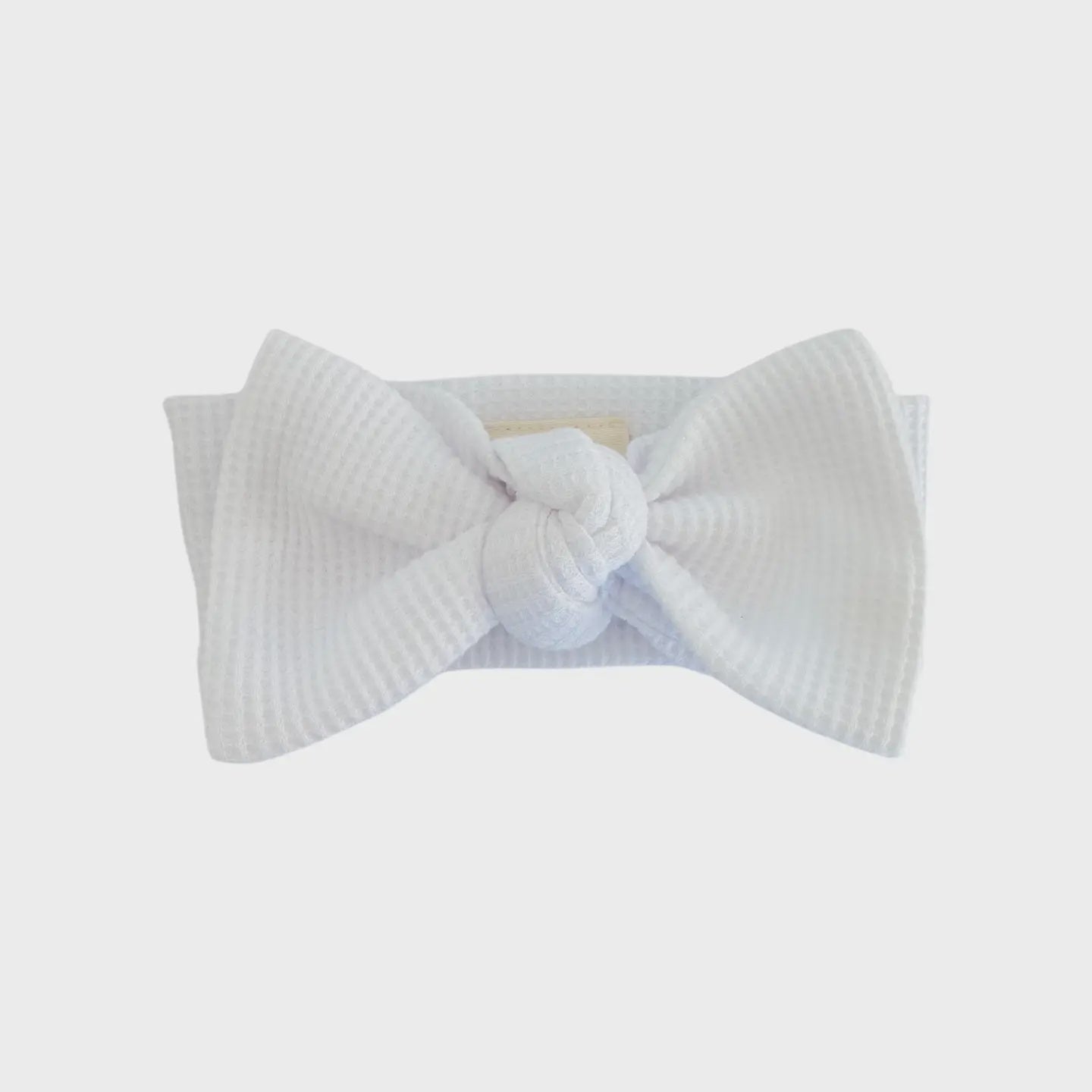 Organic Waffle Knit Bow - Snow