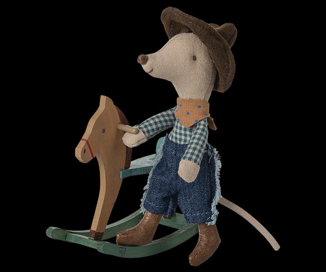 Cowboy Mouse on Rocking Horse - Little Brother