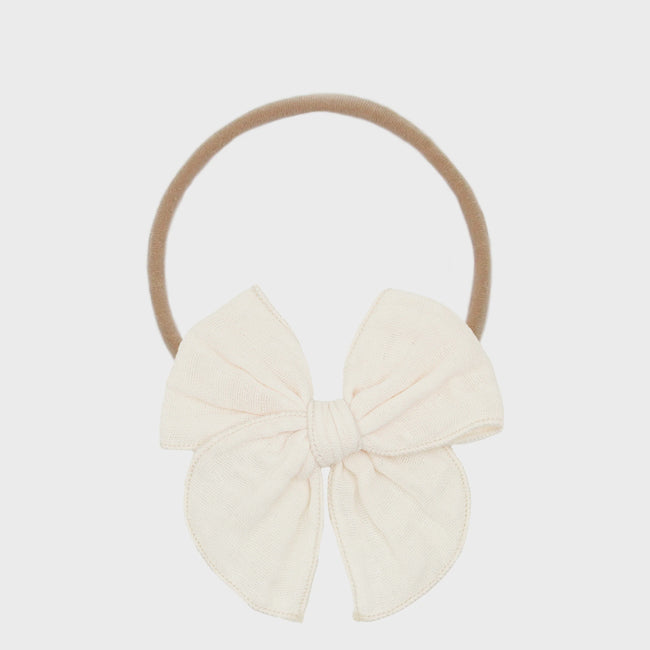 Cloud Muslin Heirloom Bow Headband