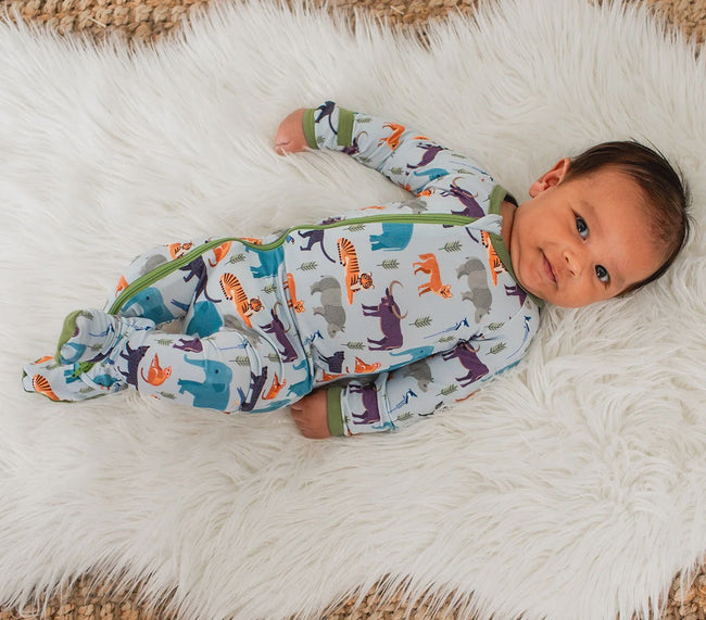 Print Footie with Zipper - Safari Dreams