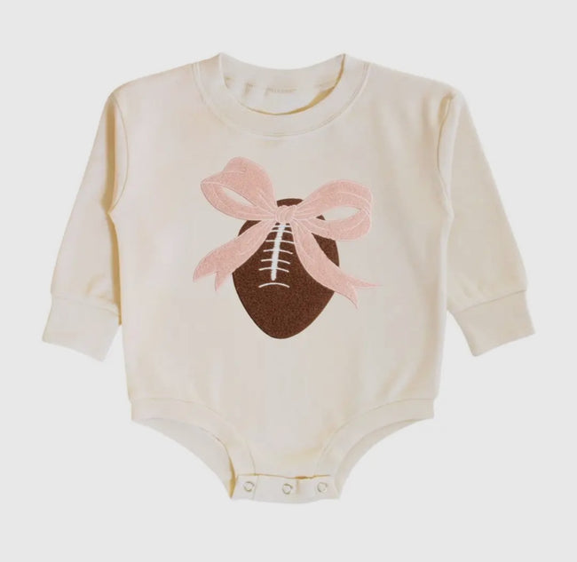 Coquette Football Patch Long Sleeve Romper