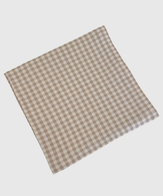 Stretch Swaddle Blanket - Tan Gingham