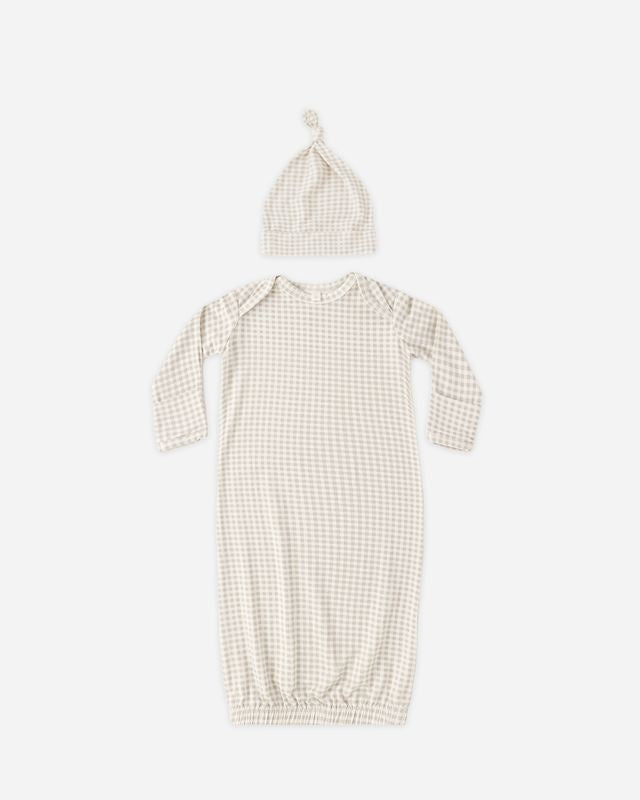 Bamboo Newborn Gown + Hat Set