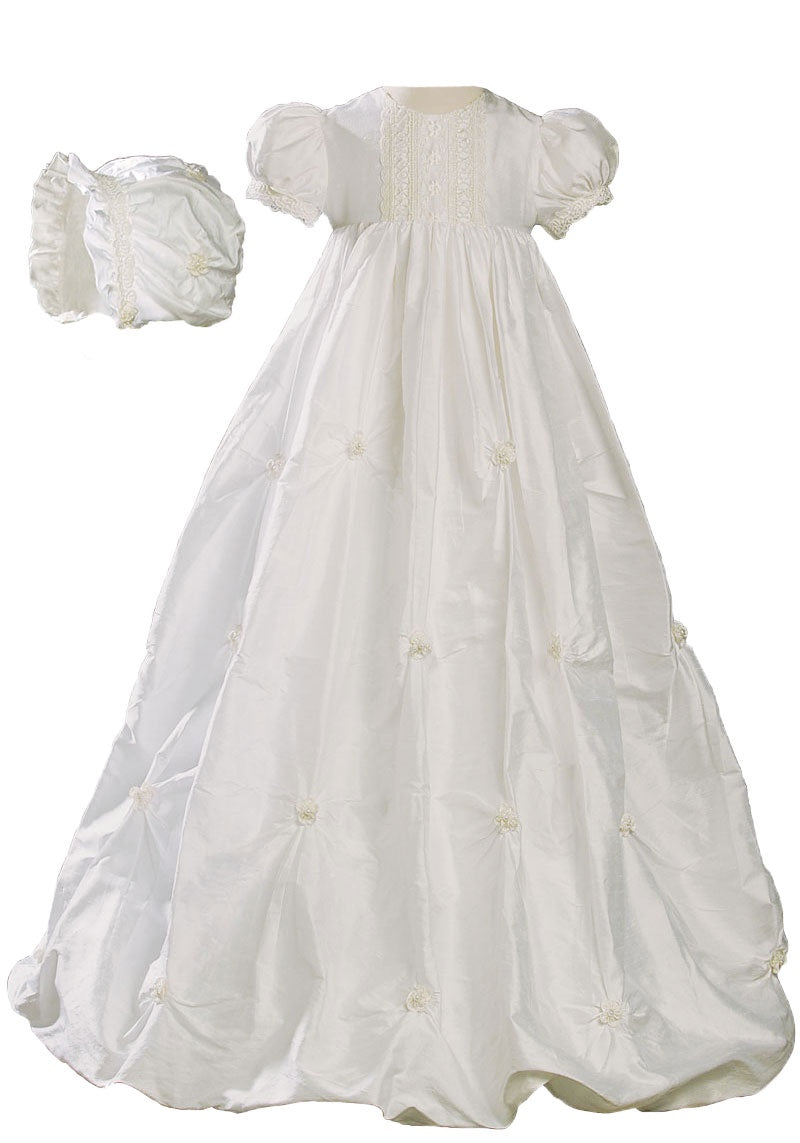 33″ Silk Bubble Christening Baptism Gown