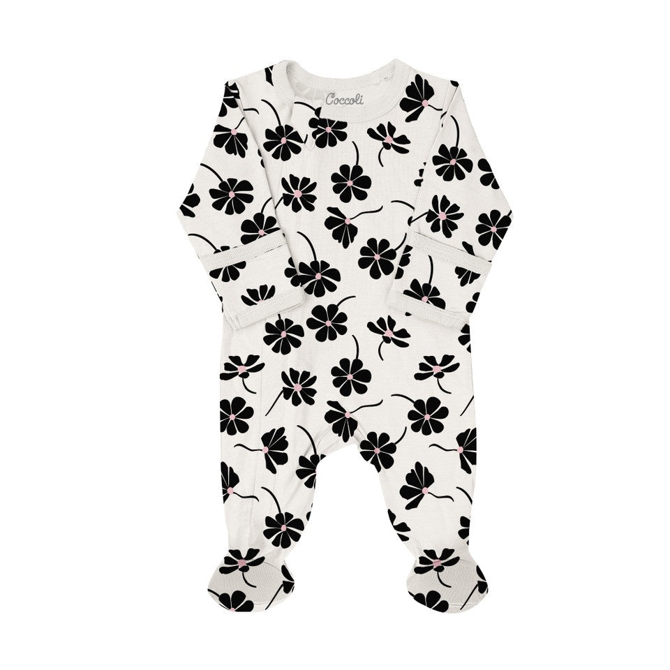 Flowers on Oat Zipper Footie