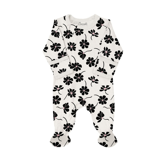 Flowers on Oat Zipper Footie