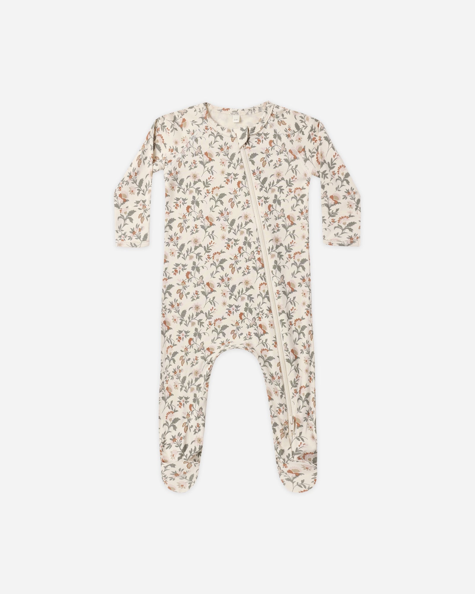Bamboo Zip Footie- Holiday Floral