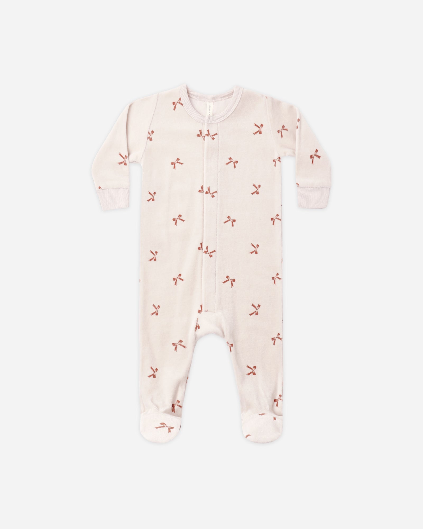 Hidden Snap Footie- Red Bows