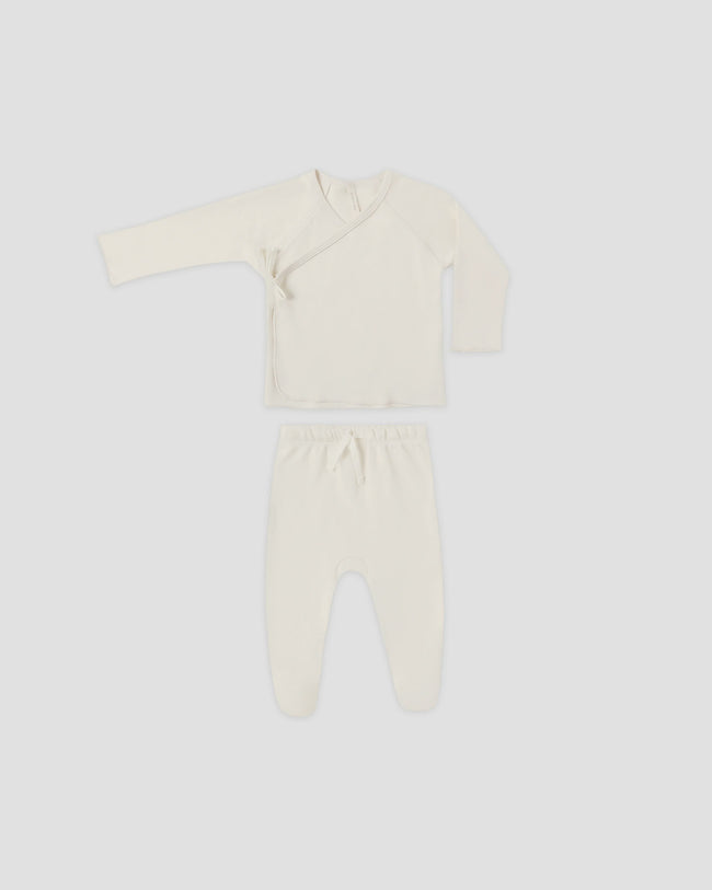 Wrap Top + Footed Pant Set