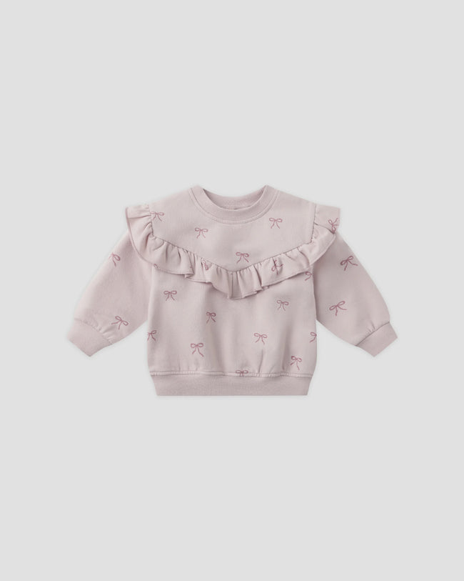 Ruffle Fleece Sweatshirt - Bows