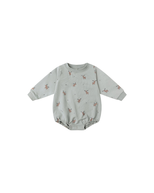 Crewneck Bubble Romper - Moose