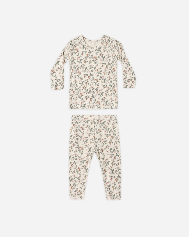Bamboo Pajama Set- Holiday Floral