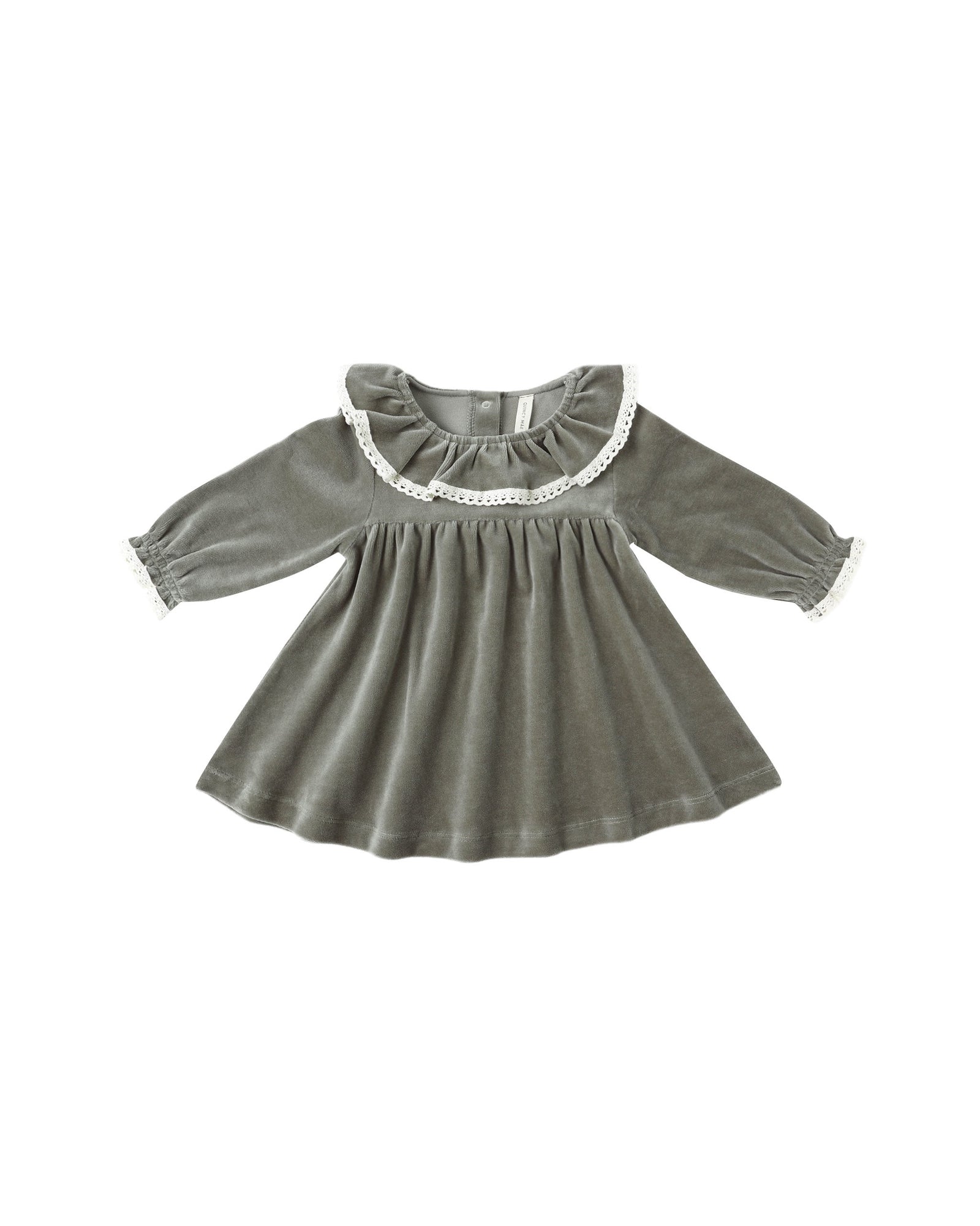 Velour Baby Dress - Forest