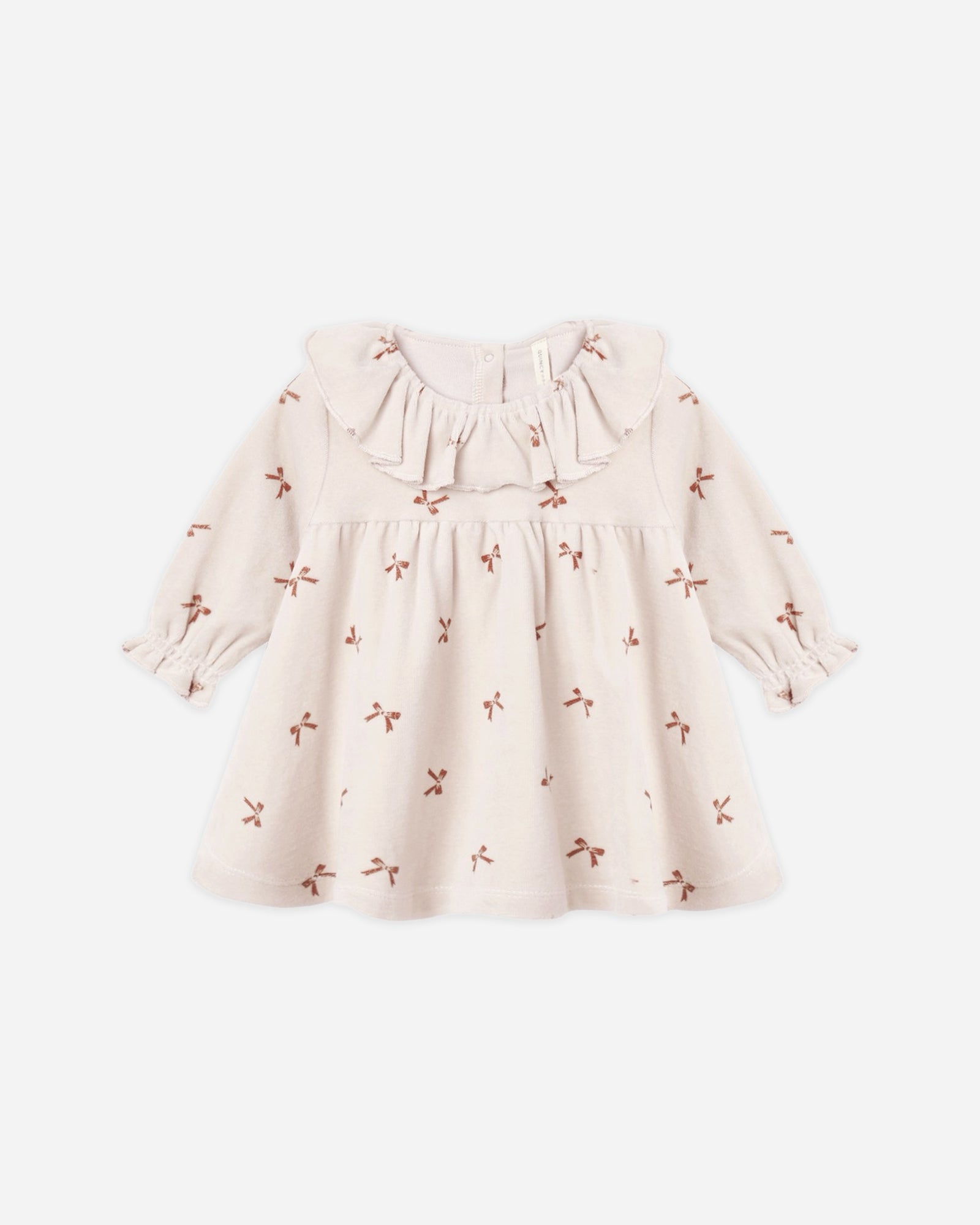 Velour Baby Dress- Red Bows