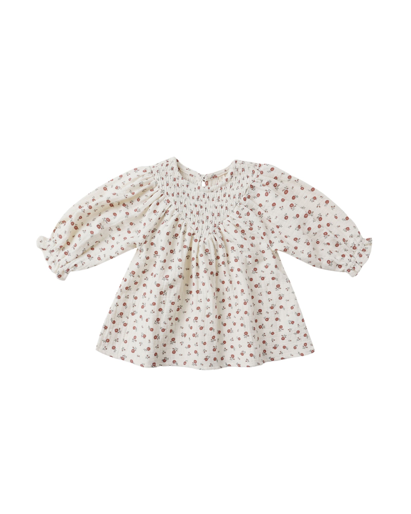 V Smocked Dress -Winter Ditsy