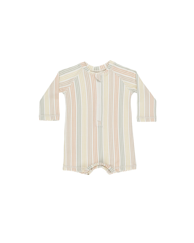 Long Sleeve One - Piece Rashgaurd - Multi Stripe