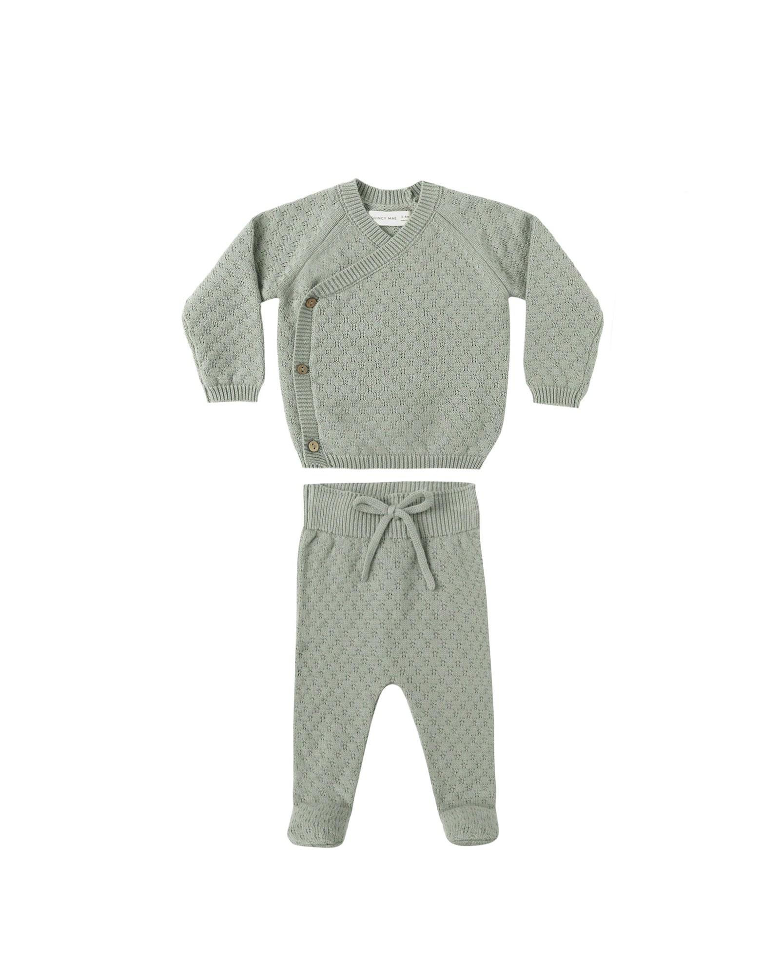 Knit Wrap Top + Pant Set - Fern