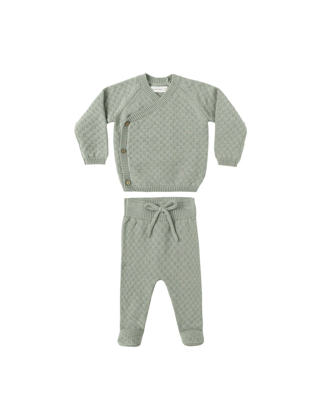 Knit Wrap Top + Pant Set - Fern