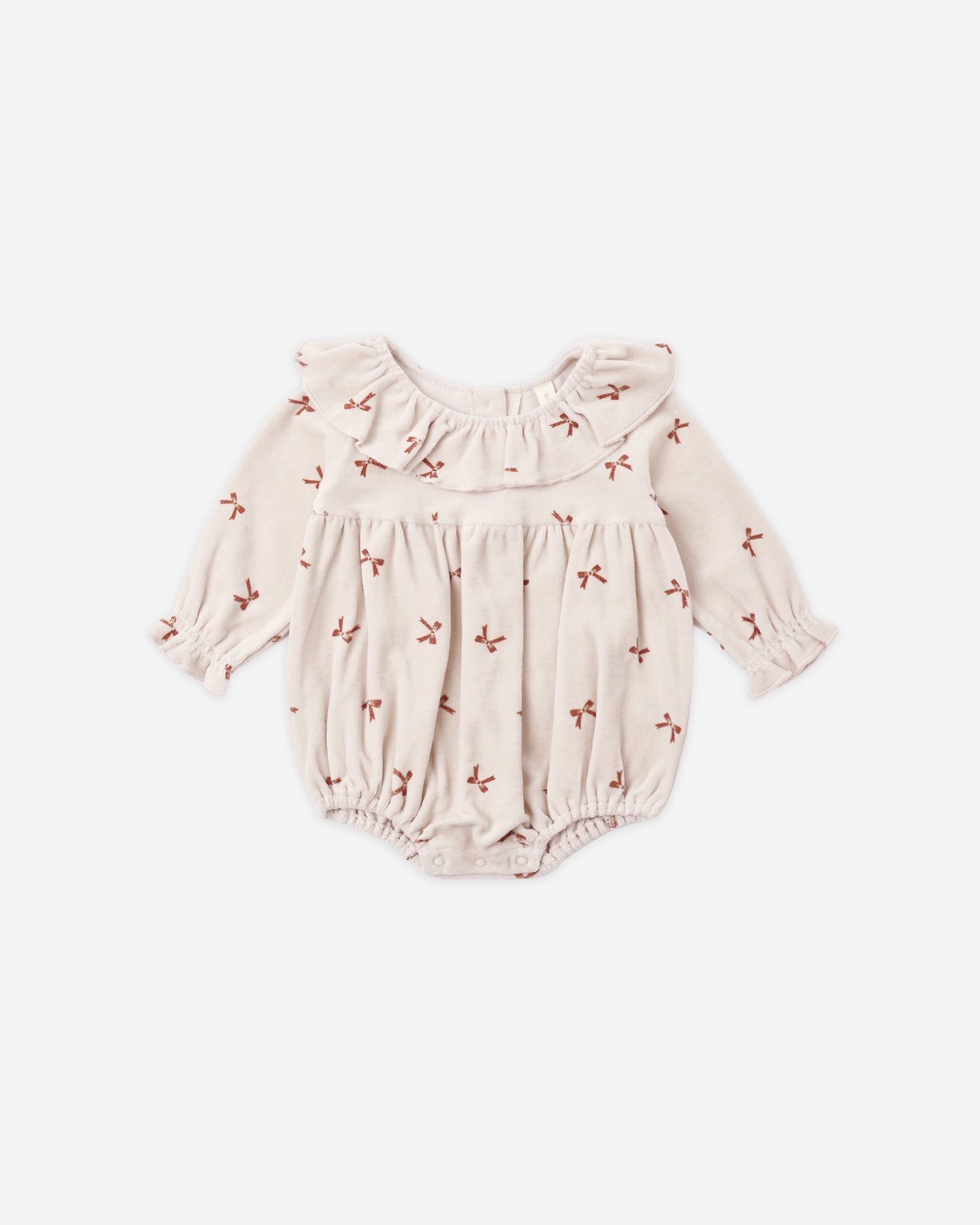 Velour Romper- Red Bows
