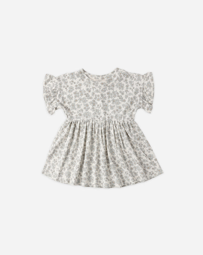 Bamboo Babydoll Dress- Blue Floral