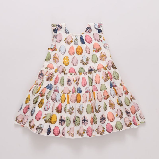 Girls Eloise Ruffle Dress- Multi Eggs