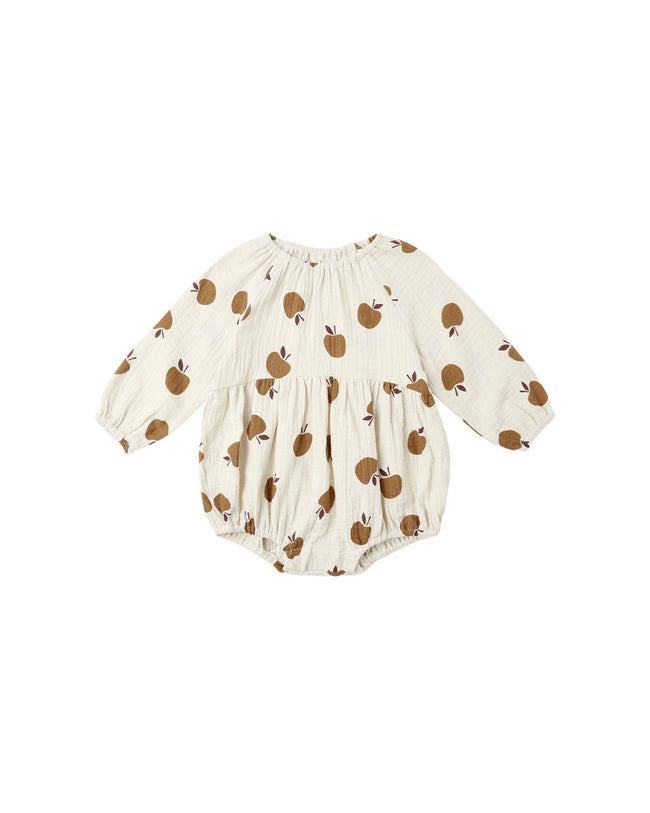 Long Sleeve Bubble Romper - Golden Apples