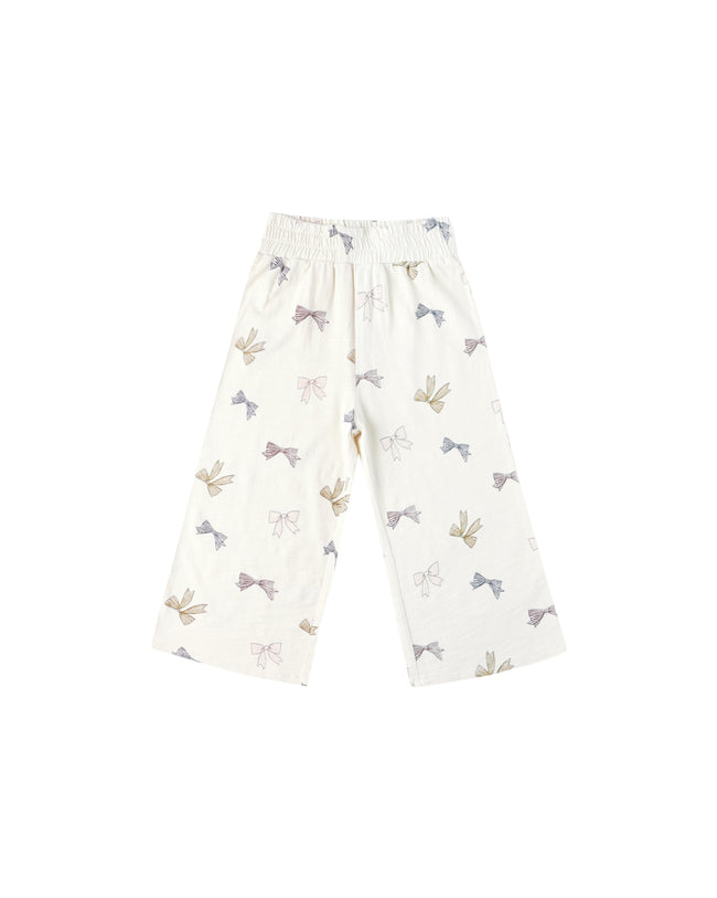 Wide Leg Pants - Bow