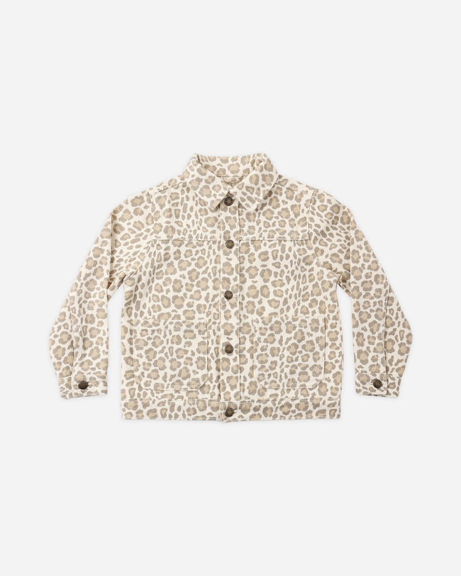 Denim Coat- Leopard