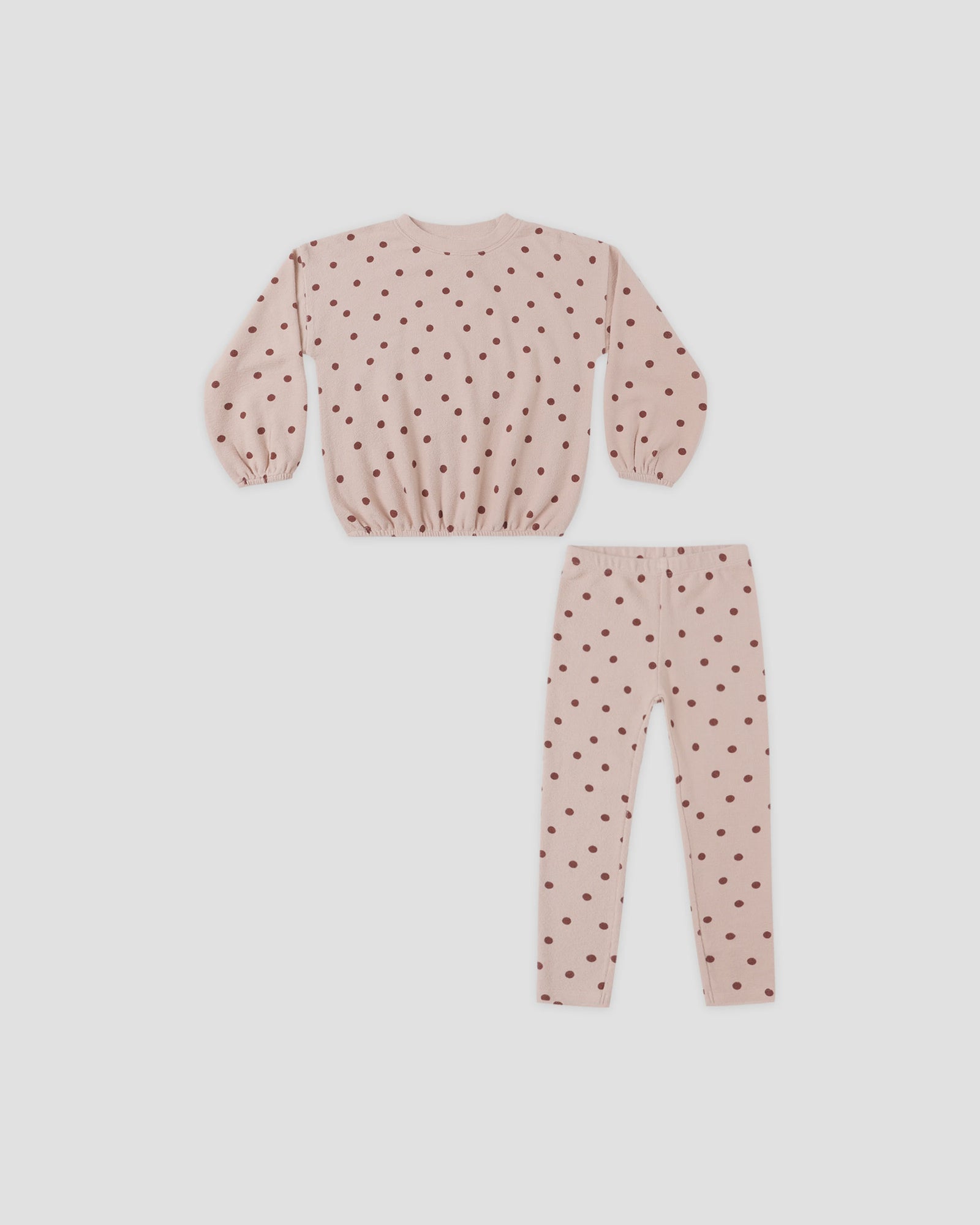 Spongy Knit Set - Polka Dot - Blush