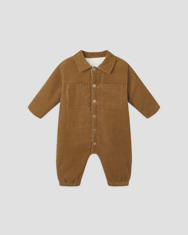 Cord Baby Jumpsuit - Golden