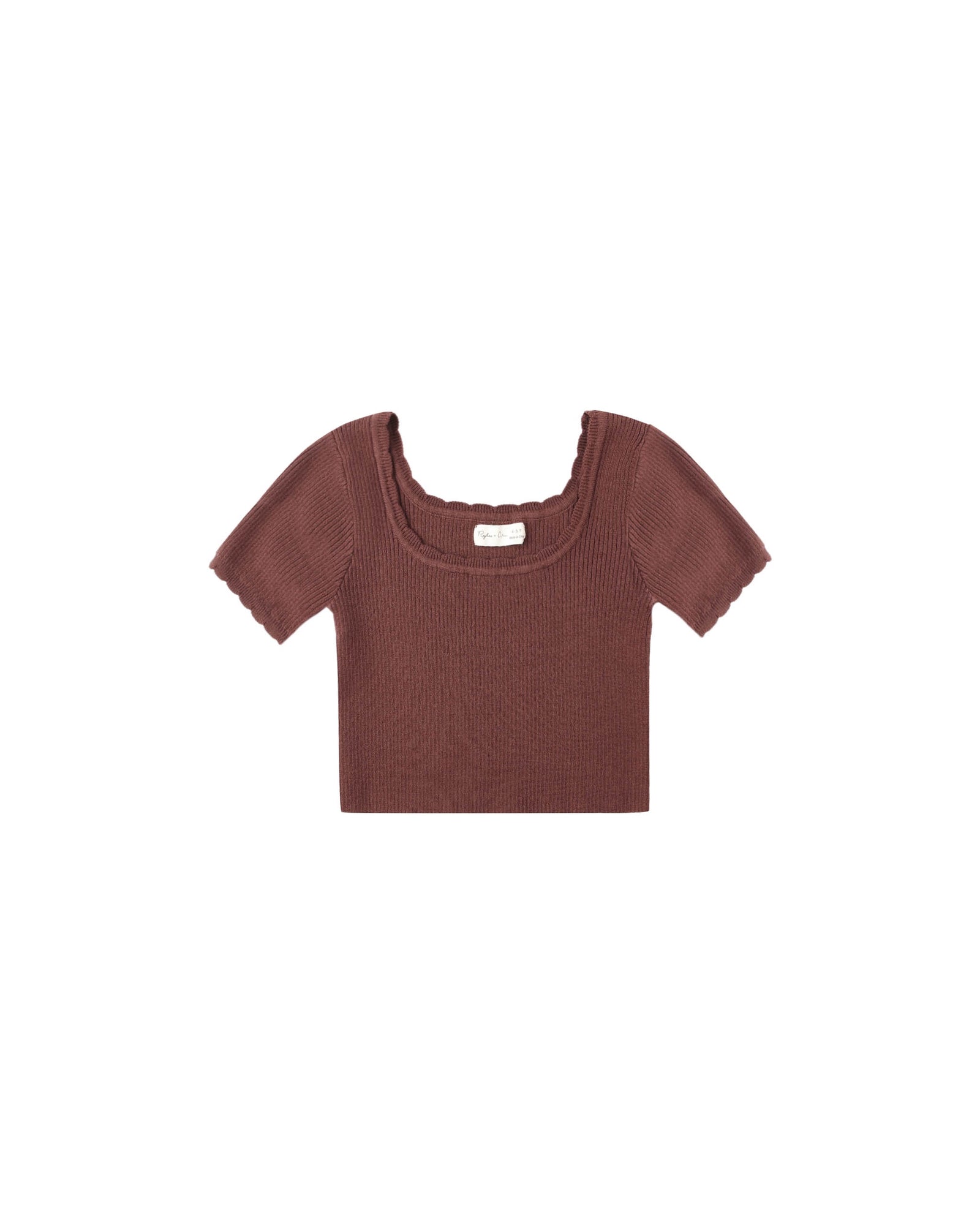 Scallop Tee - Burgundy