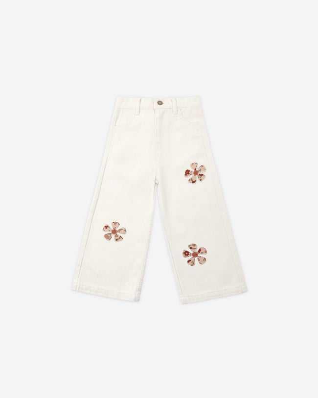 Straight Leg Pant Daisy Patches