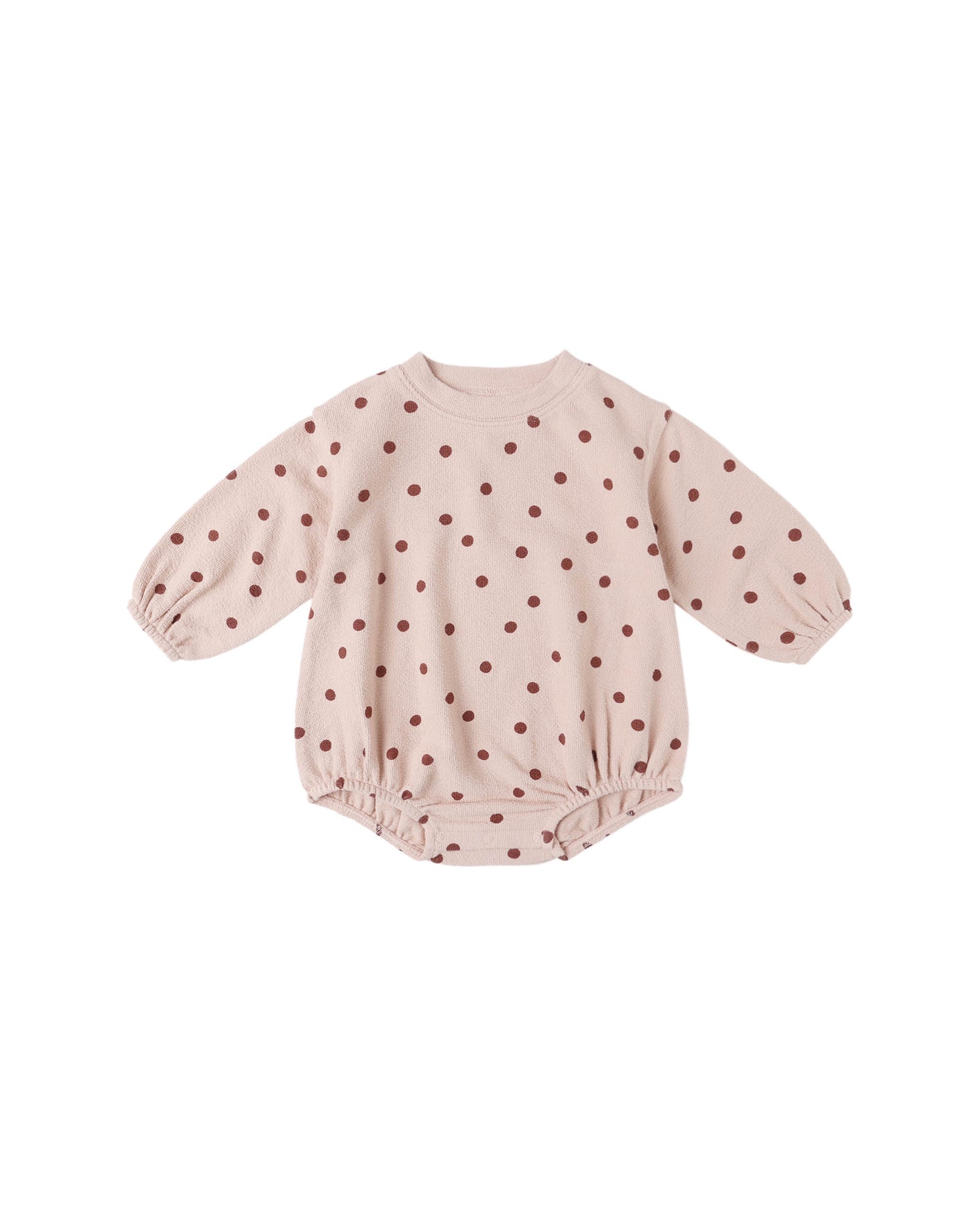 Spongey Knit Romper - Polka Dots