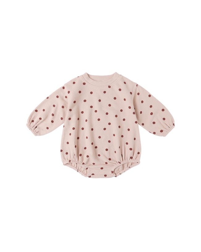 Spongey Knit Romper - Polka Dots