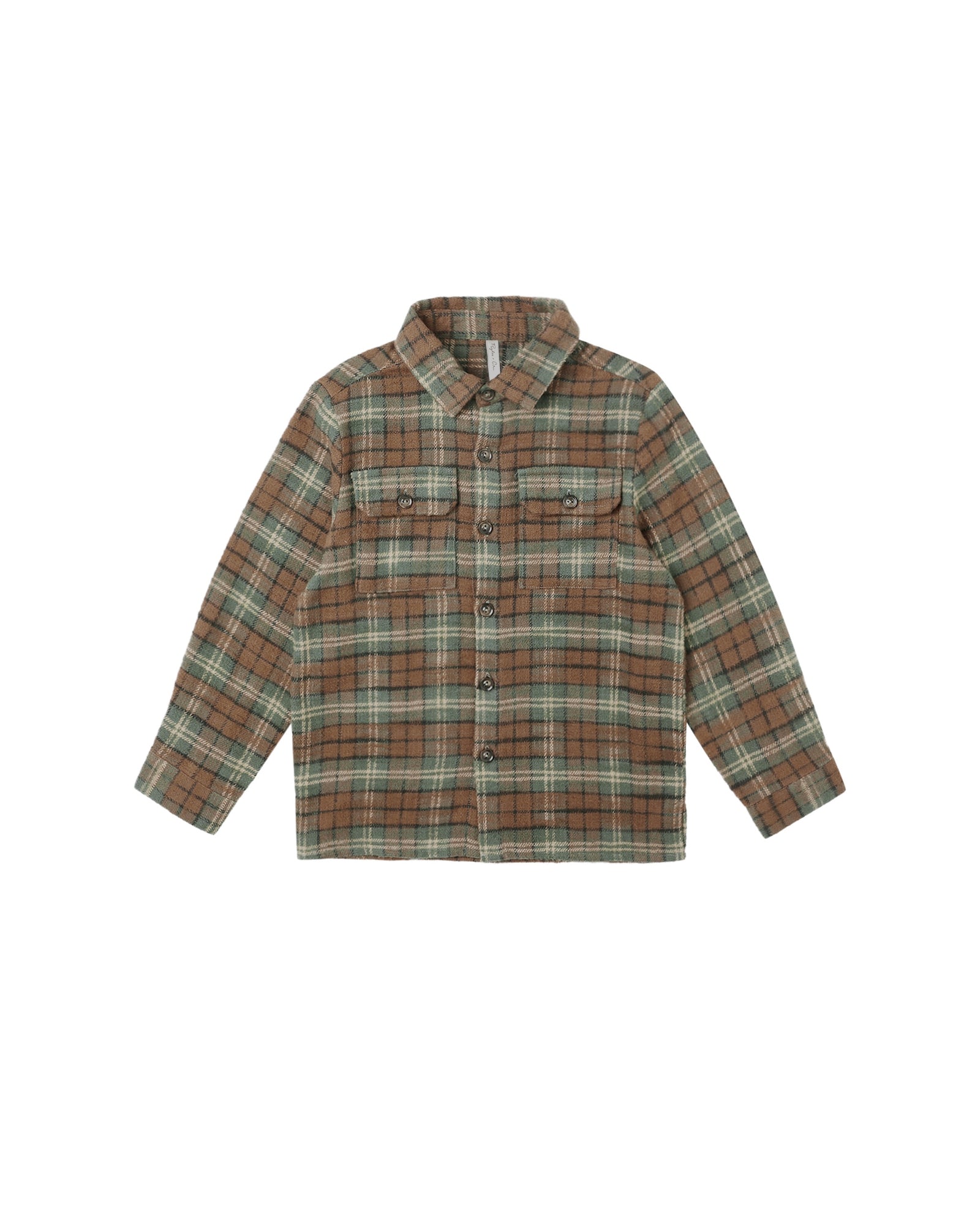 Pocketed Flannel Shirt - Holiday Plaid