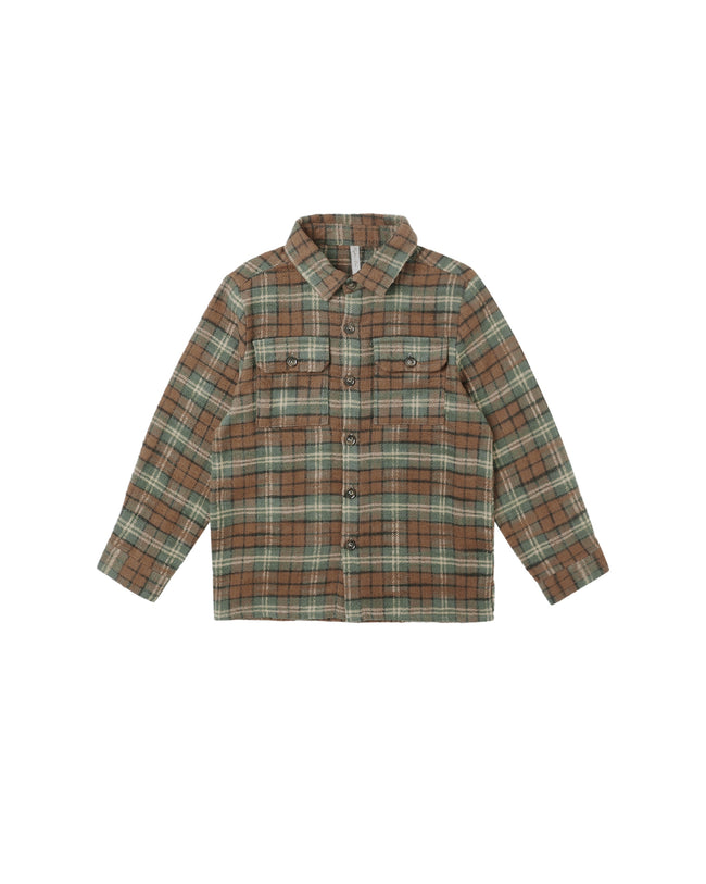 Pocketed Flannel Shirt - Holiday Plaid