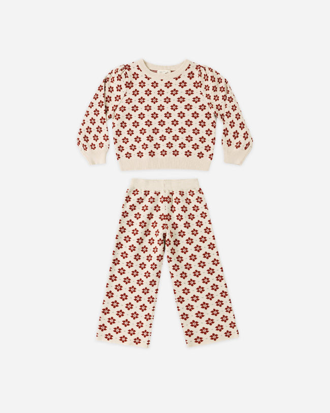 Jacquard Knit Set- Poinsettia