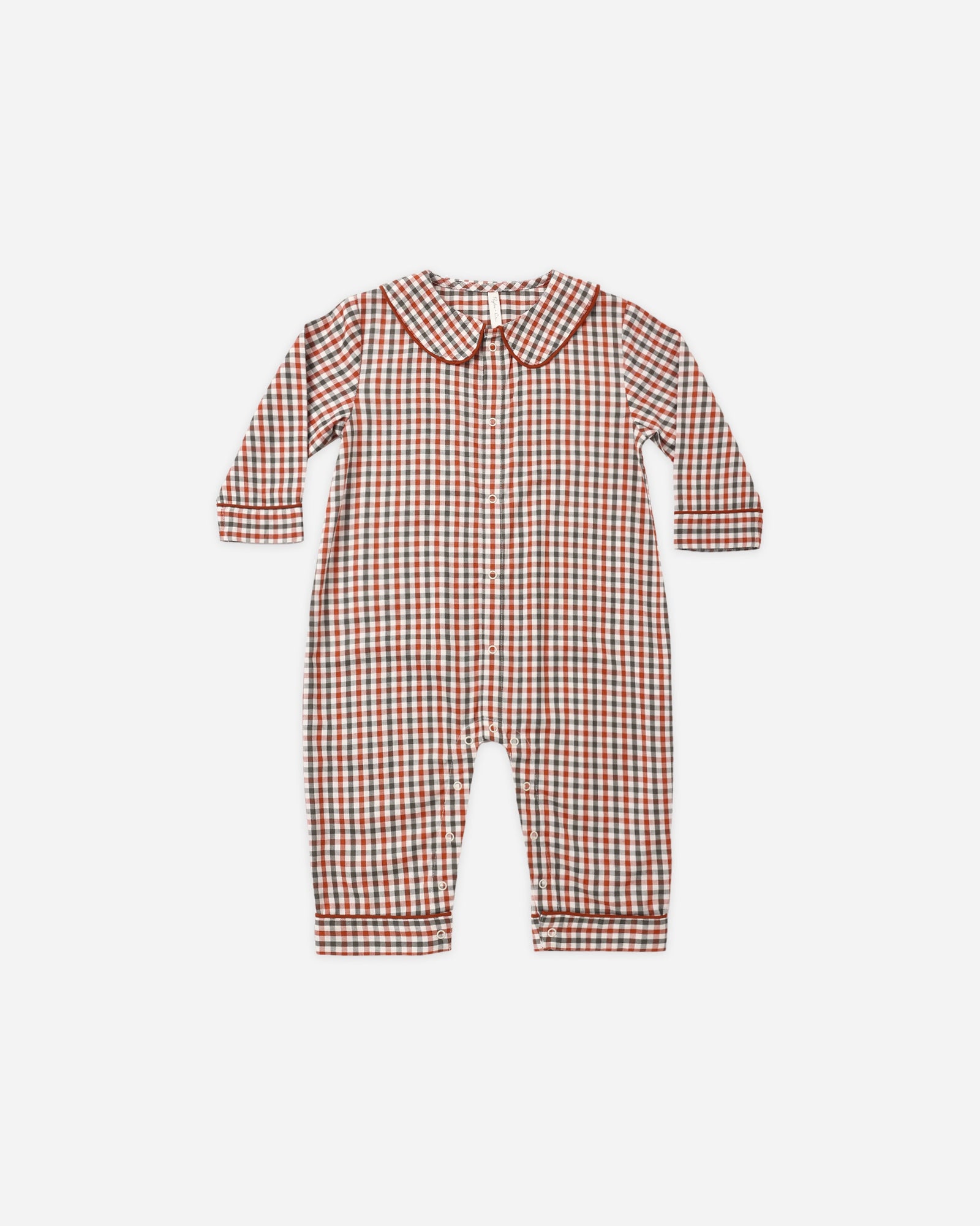 Baby Pajama Romper- Holiday Gingham