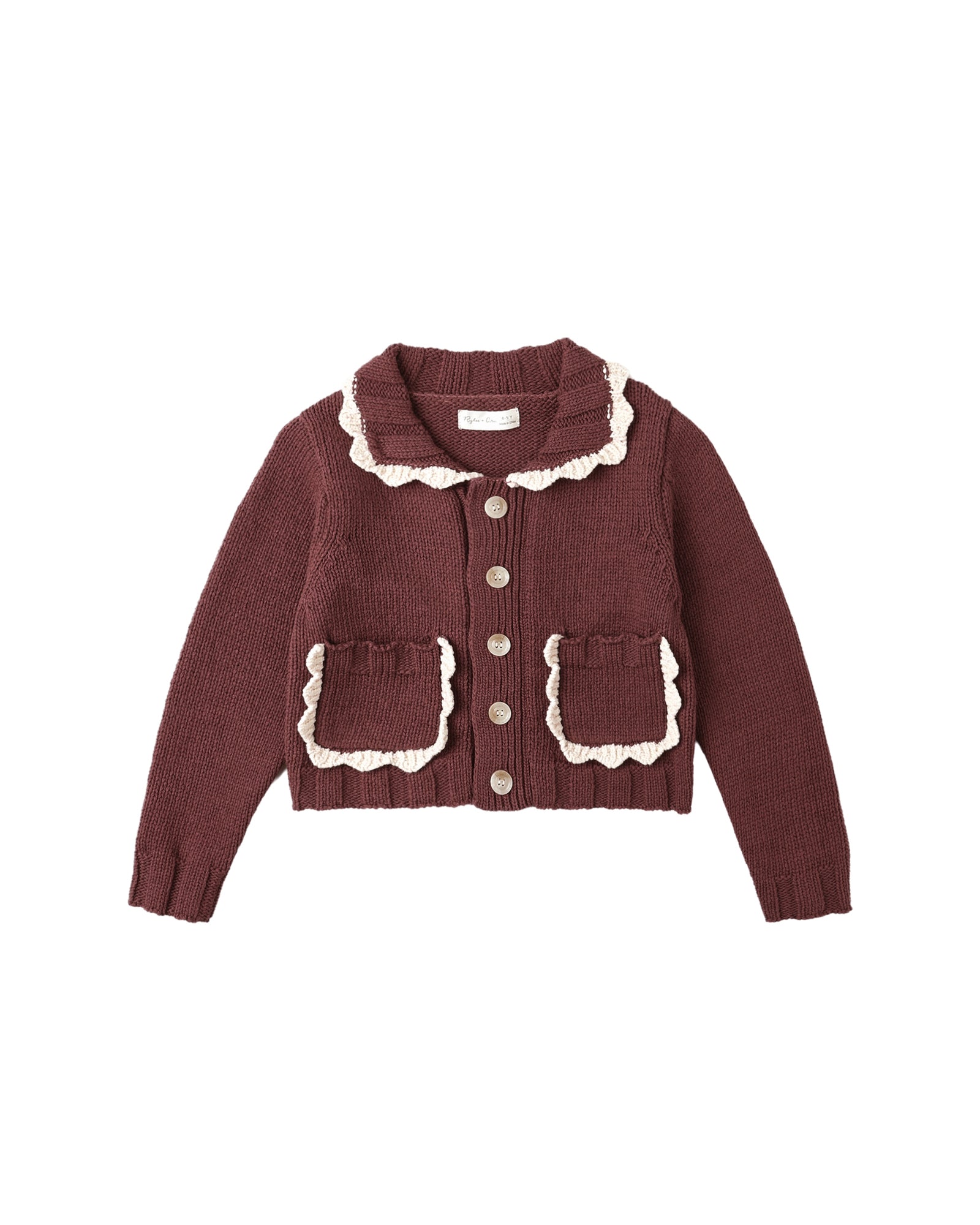 Collared Cardigan - Burgundy