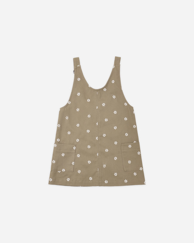 V-Neck Overall Dress- Daisies