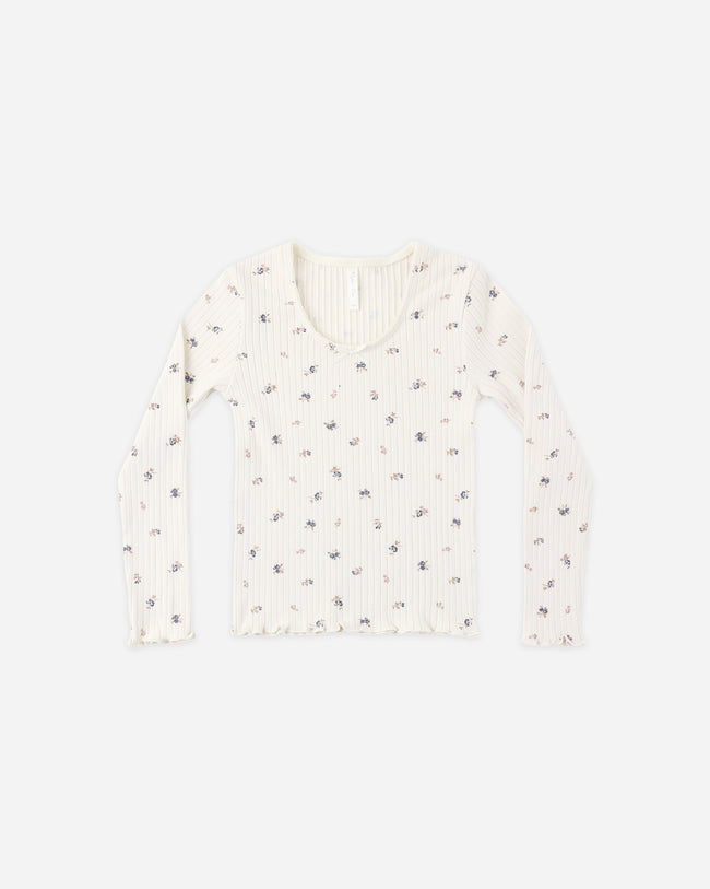 Ribbed Long Sleeve- Ditsy