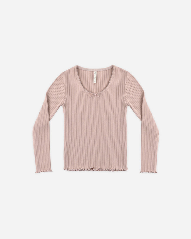 Ribbed Long Sleeve- Rosewood