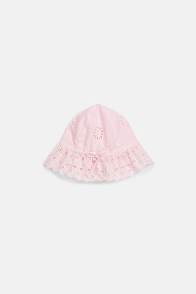Eliana Sun Hat- Pink Schiffli