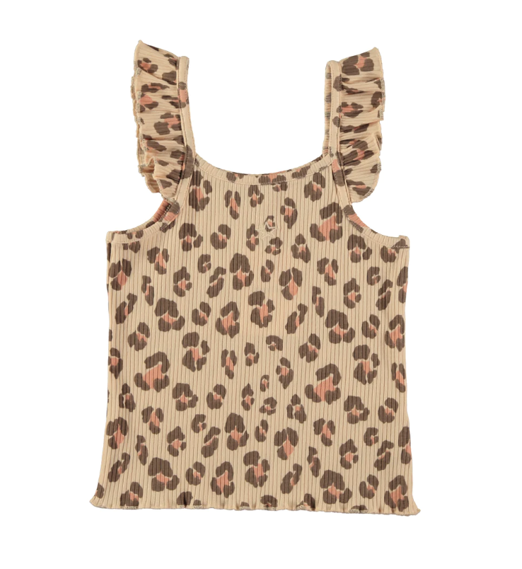 Ribbed Tank Top Animal Print