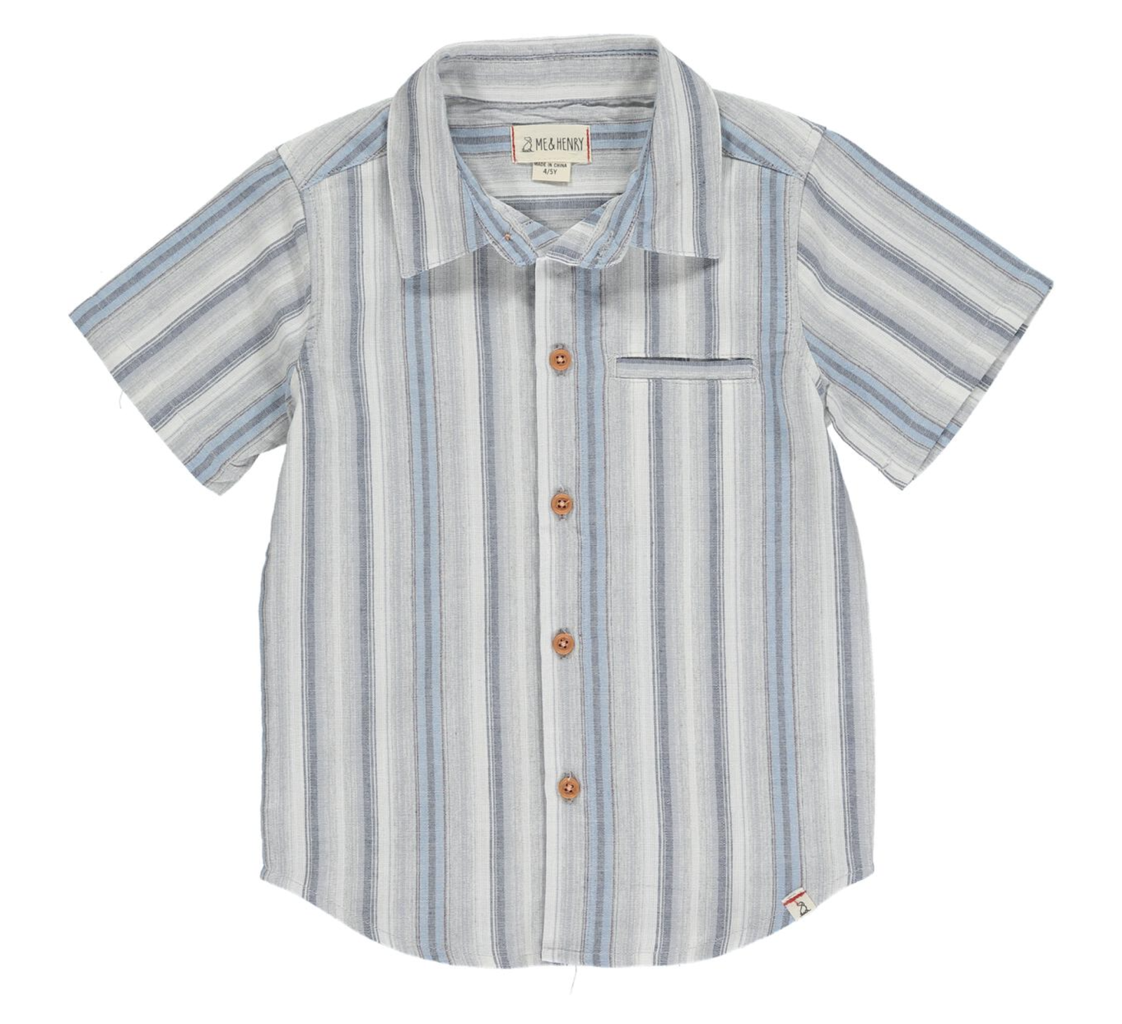 Blue Striped Woven Shirt