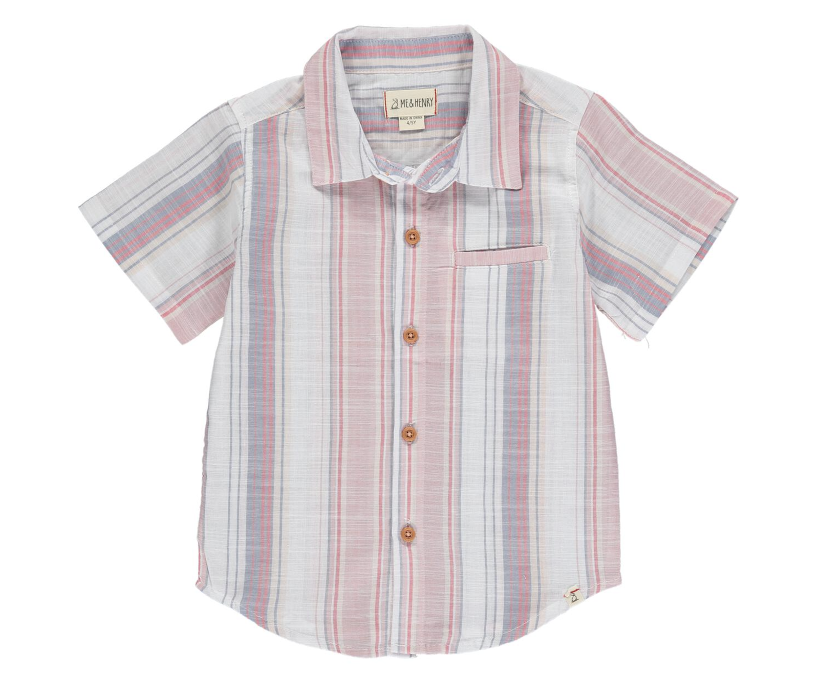 Multi Pink Stripe Woven Shirt
